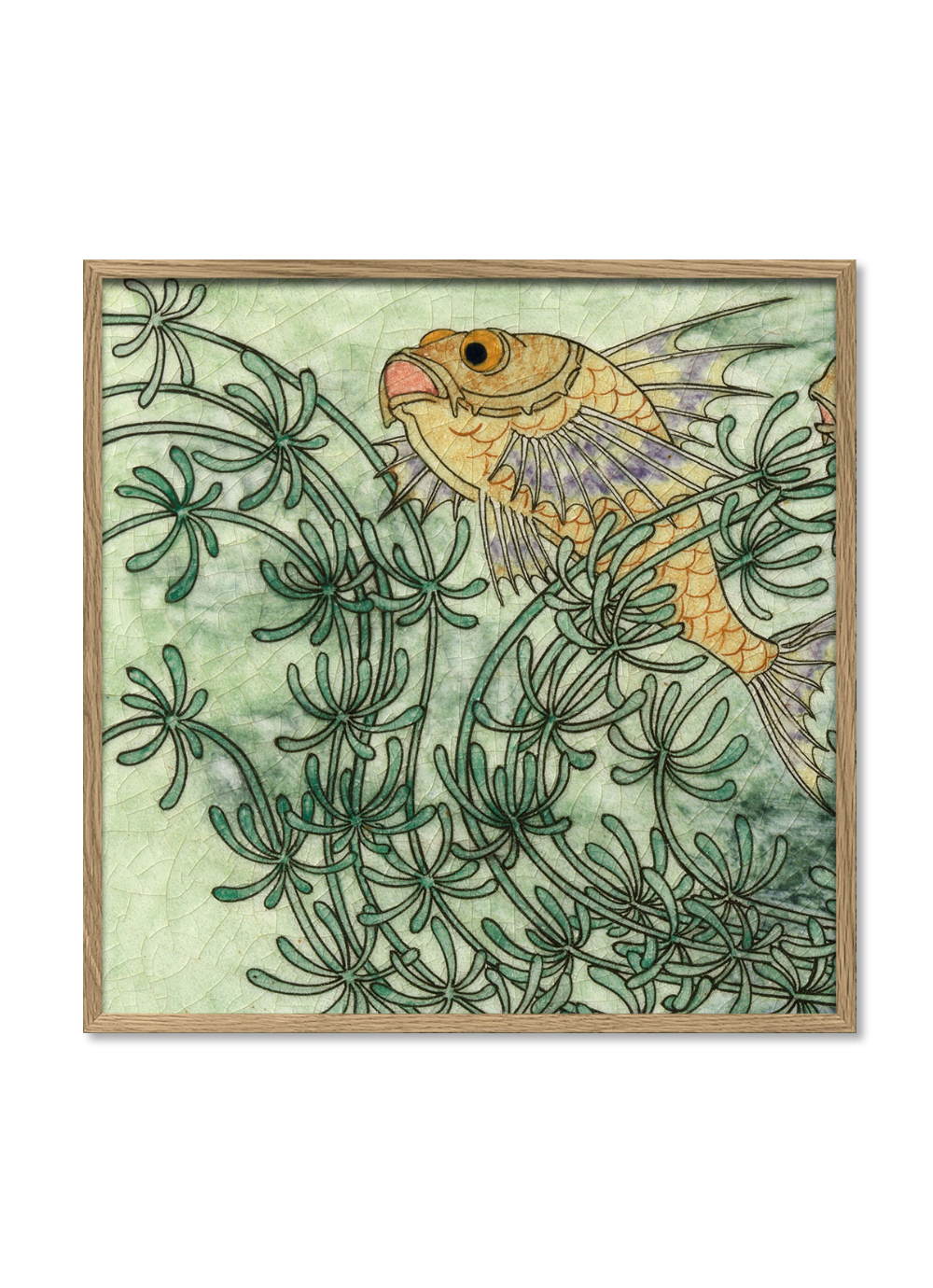 Cadre Green Tile with Fish I 30x30cm