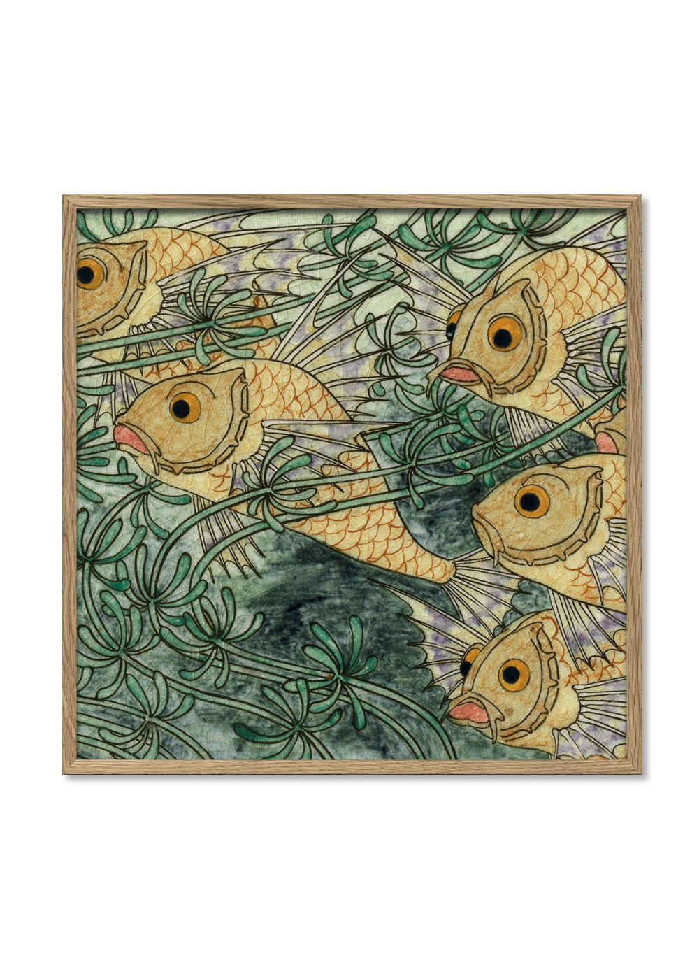 Cadre Green Tile with Fish II 30x30cm