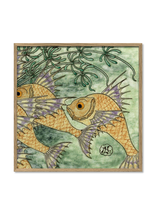 Cadre Green Tile with Fish III 30x30cm