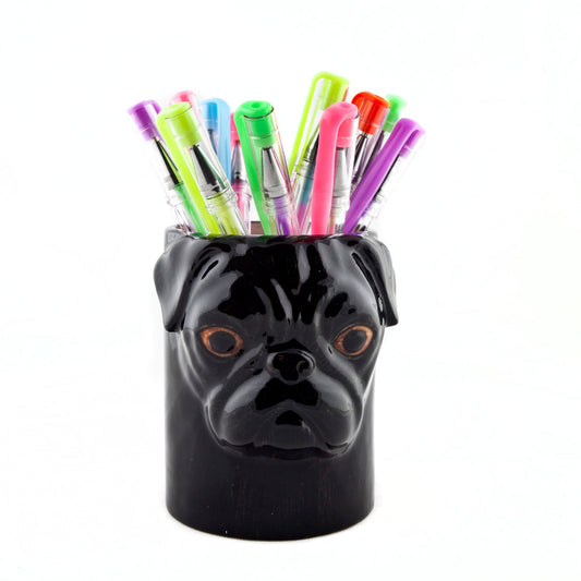 Pot à crayons Pug Noir