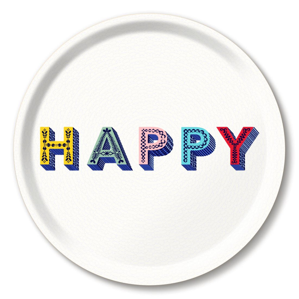 Happy Multicolored Round Tray 31cm