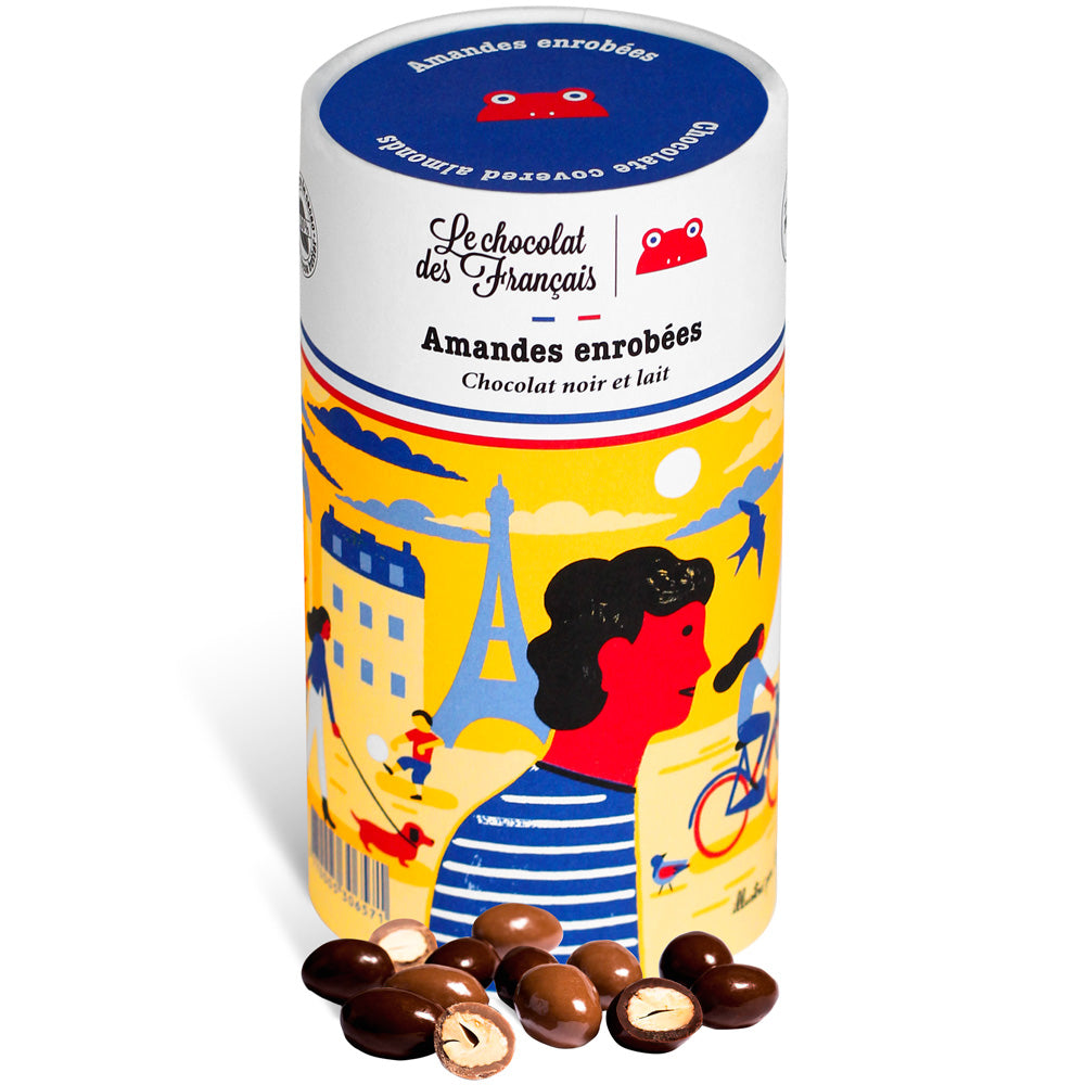 Coffret d'amandes enrobées - Le Chocolat des francais - Coeur Grenadine