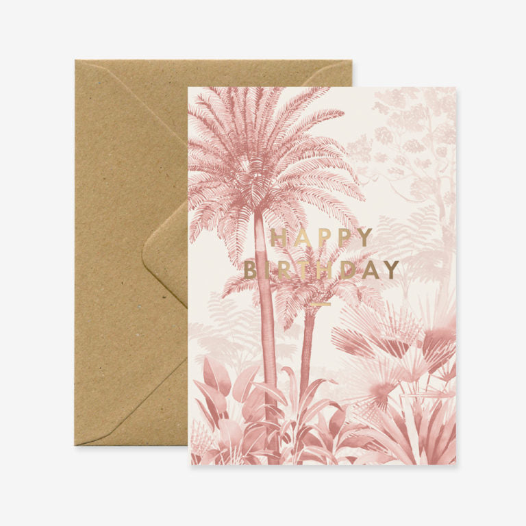 Happy Birthday Pink Forest Card