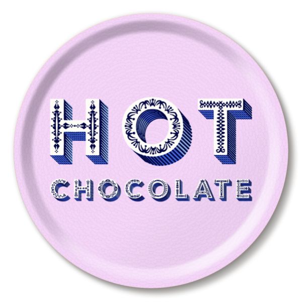 Hot Chocolate Lilac round tray 31cm
