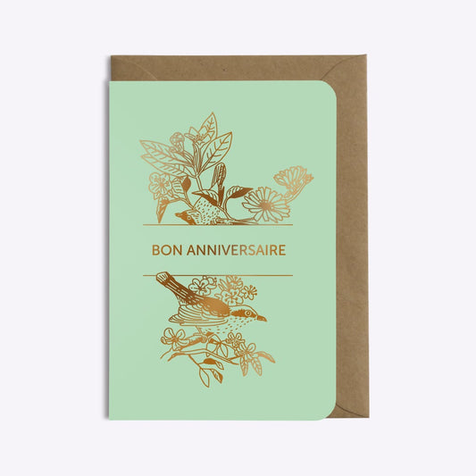 Carte Anniversaire Birds - Les Editions du paon - Coeur Grenadine