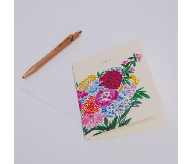 Carte Le Bouquet "Merci" - Season Paper - Coeur Grenadine