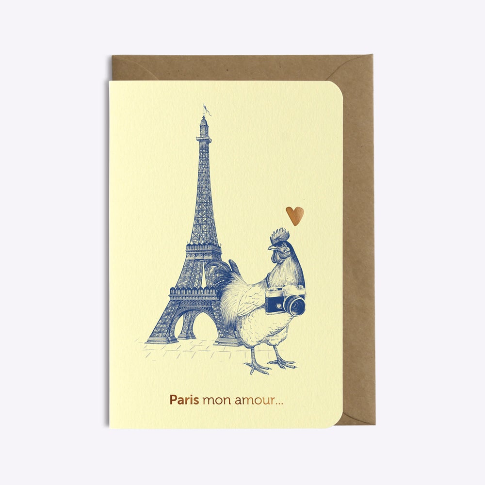 Carte Paris mon Amour - Les Editions du paon - Coeur Grenadine
