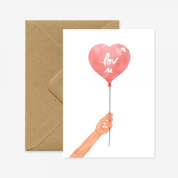 Carte Heart Balloon - All the ways to say - Coeur Grenadine