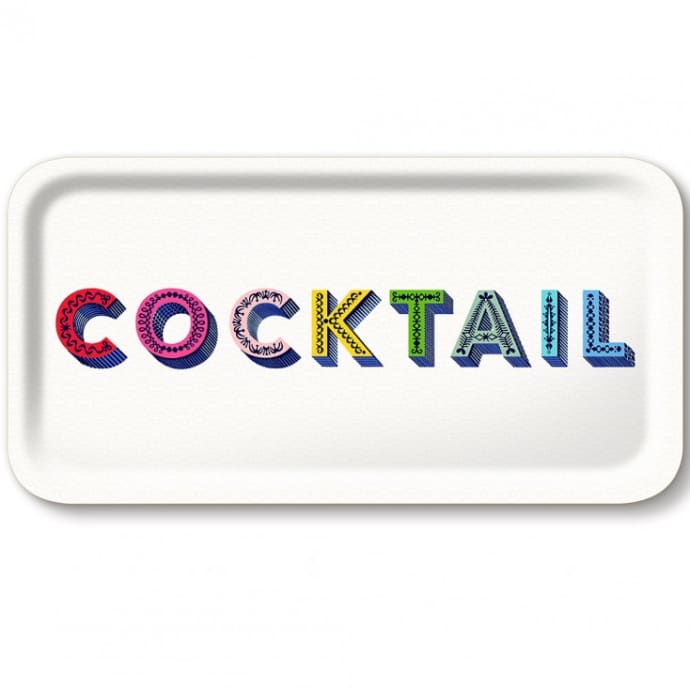 Multicolored Cocktail Tray 43x22cm