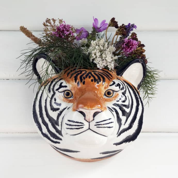 Tiger wall vase